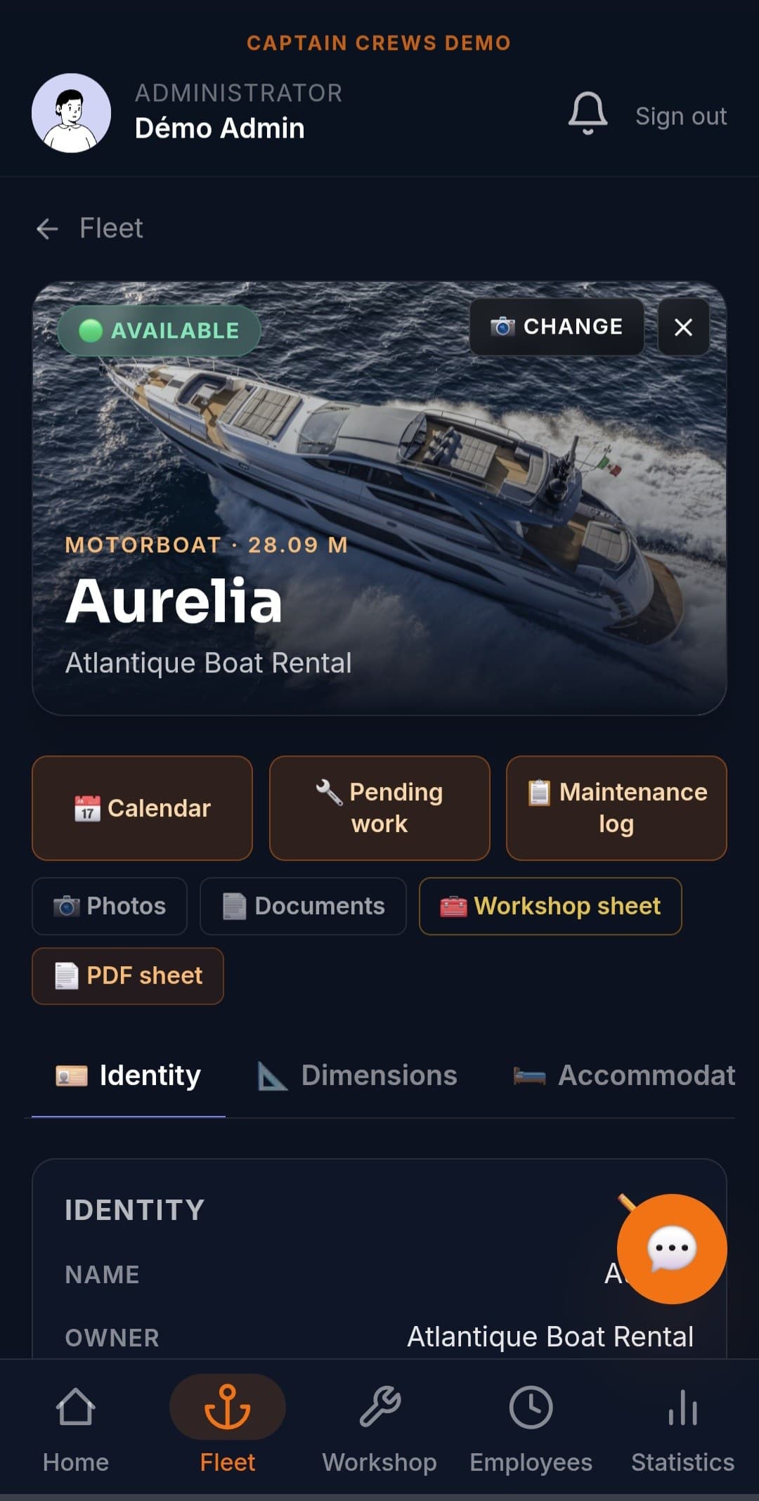 Detailed boat profile