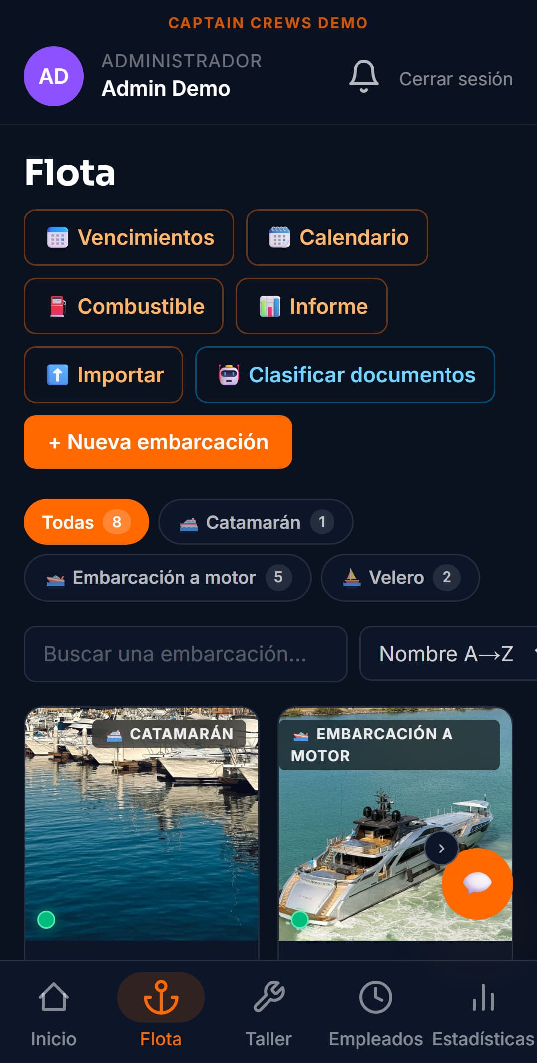Toda la flota de un vistazo